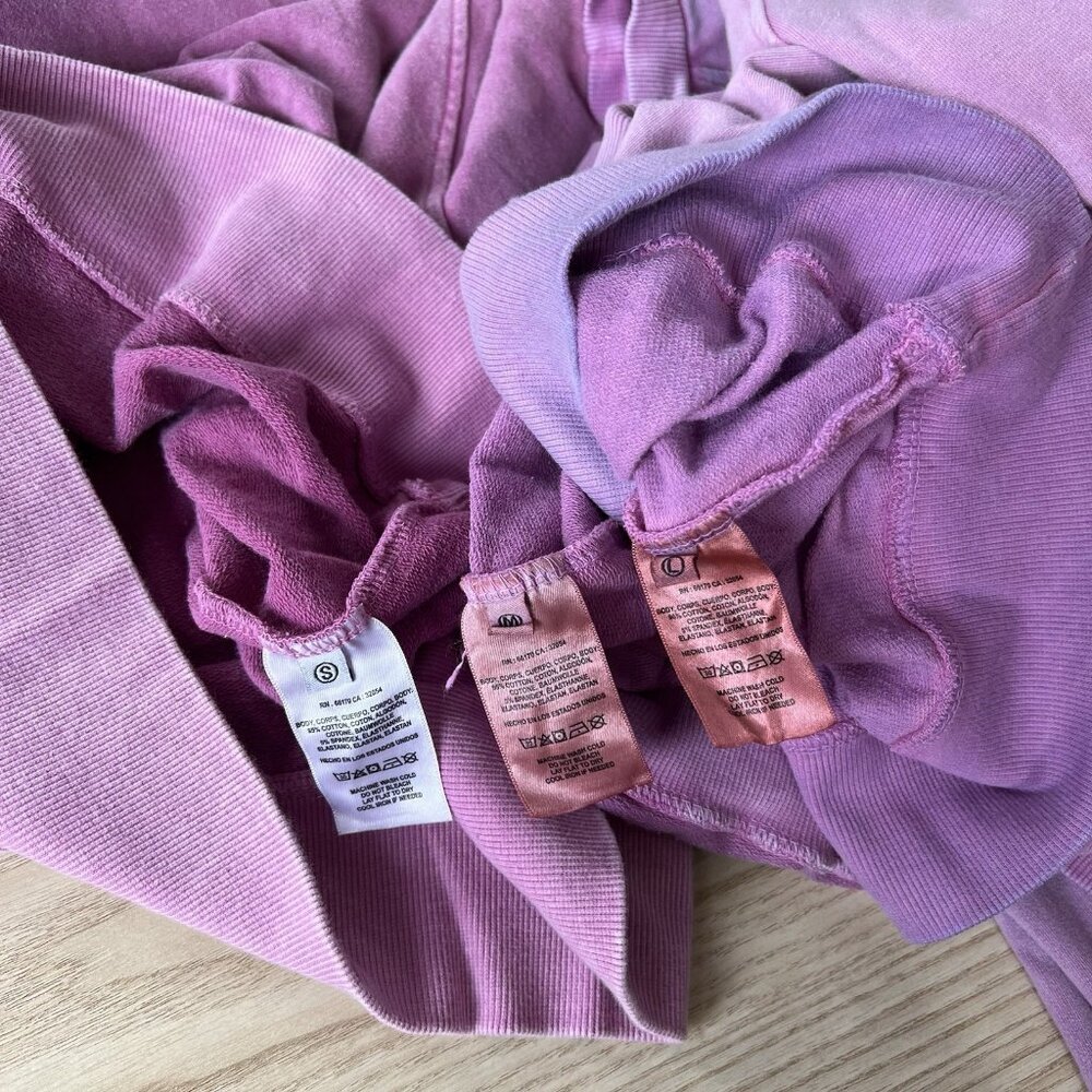 T.LA Ruched Sweatshirt Truly Madly Deeply Pink French Terry Burnout Garment Dyed - Picture 14 of 16